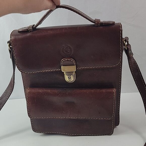 CHIARUGI Genuine Leather Men's Messenger Crossbody Bag - Picture 3 of 14
